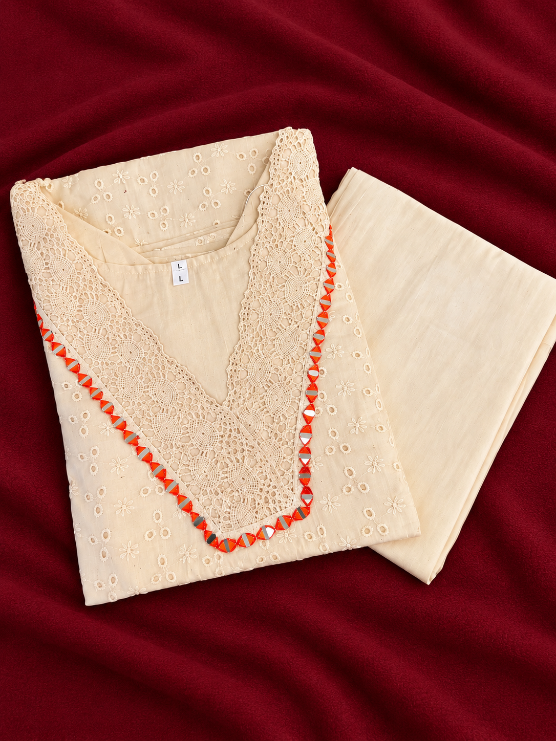 Elegant Cora Cotton Top & Bottom Set- size XXL