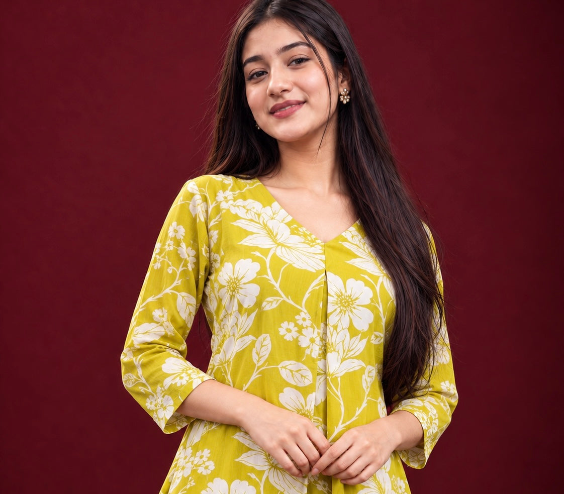 Floral Printed Cord Set-Size XXL