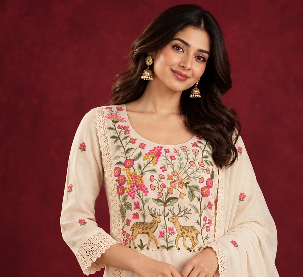 Elegant Embroidered 3-Piece Set-Size Large