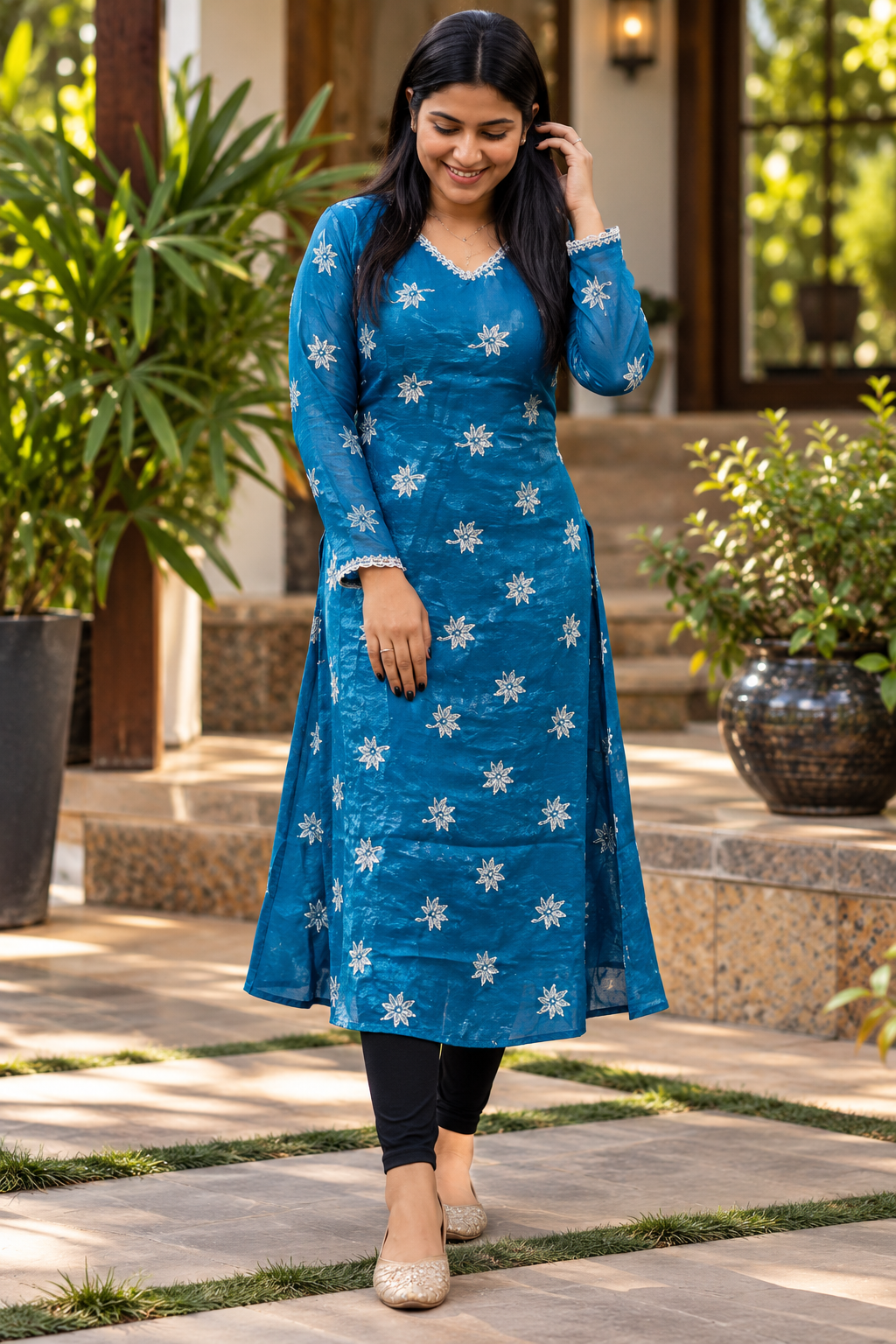 A-Line Soft Organza Kurti-Size XXL