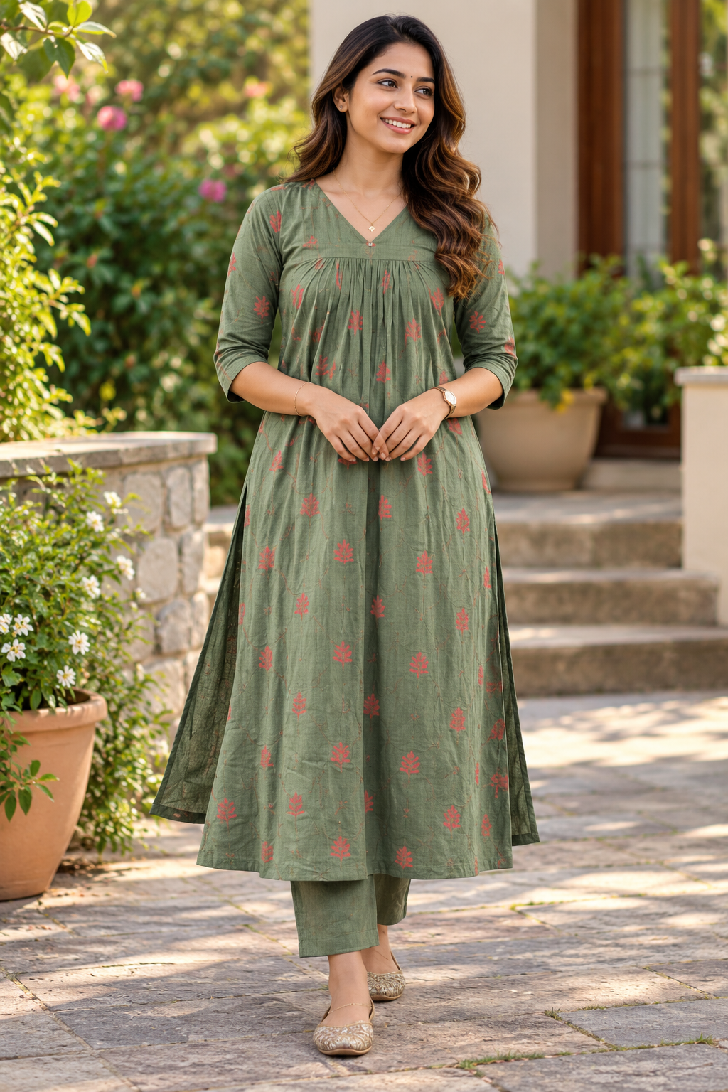 Cotton Co-ord Set – Top & Pant-Size Large
