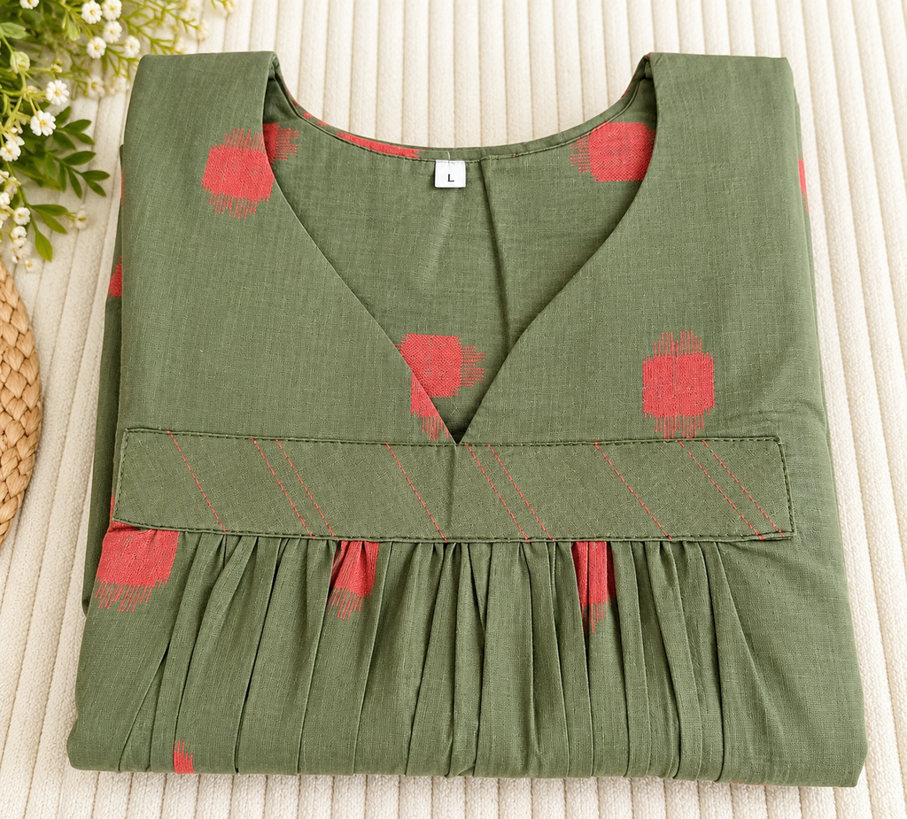 Cotton Co-ord Set – Top & Pant-Size Large