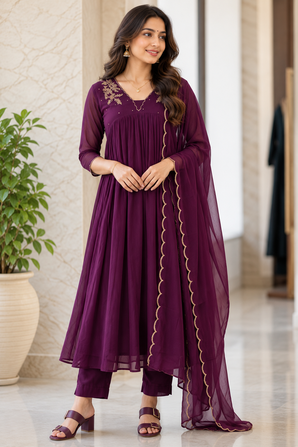 Faux Georgette Salwar Set-Size XXL