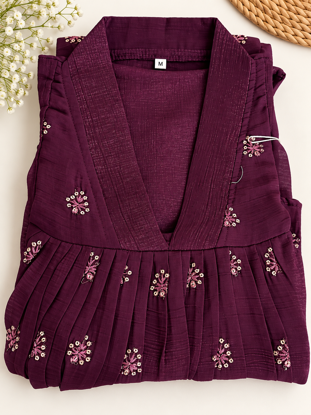 Crunchy Silk A-Line Kurti-Size XL