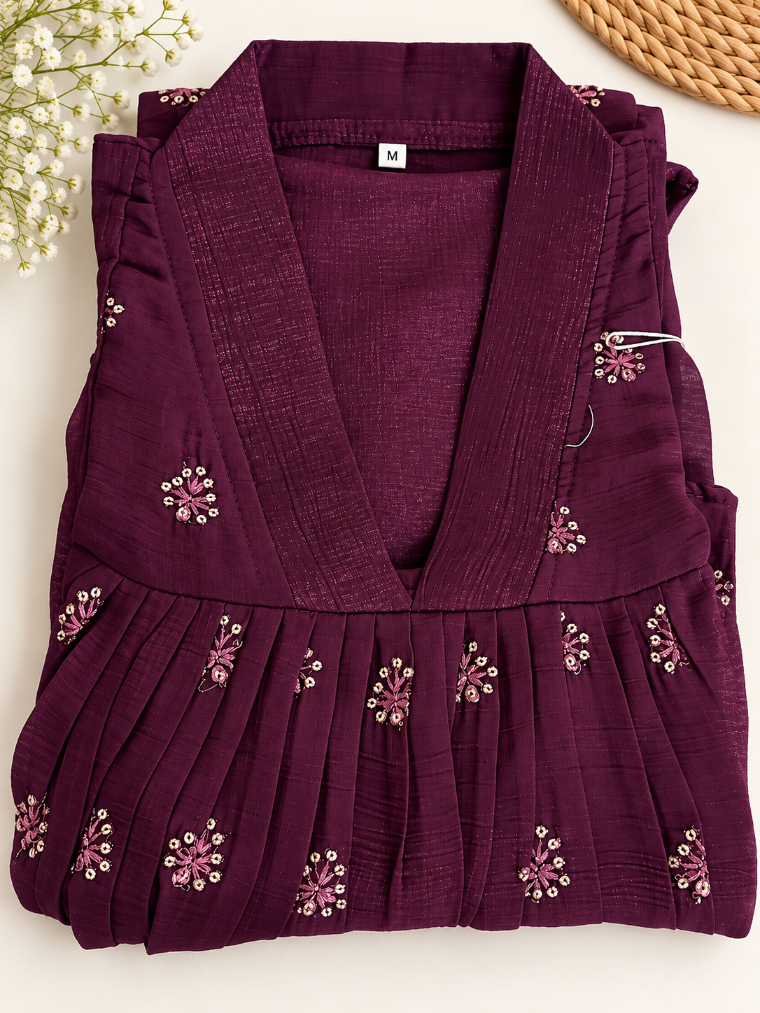 Crunchy Silk A-Line Kurti-Size XL